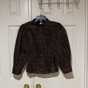 Chic Black Sequin Women's Blouse